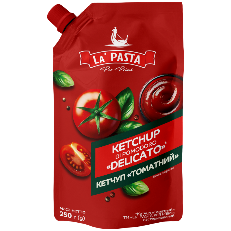 Кетчуп «Томатний» пастеризований ТМ «La’ PASTA PER PRIMI» д/п 250 г 